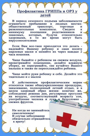Профилактика гриппа и ОРВИ.